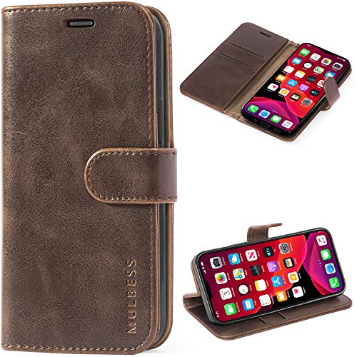 Mulbess Handyhülle für iPhone 12 Mini Hülle Leder, iPhone 12 Mini Handy Hüllen, Vintage Flip Handytasche Schutzhülle für iPhone 12 Mini 5G (5,4 Zoll) Case, Coffee Braun von Mulbess