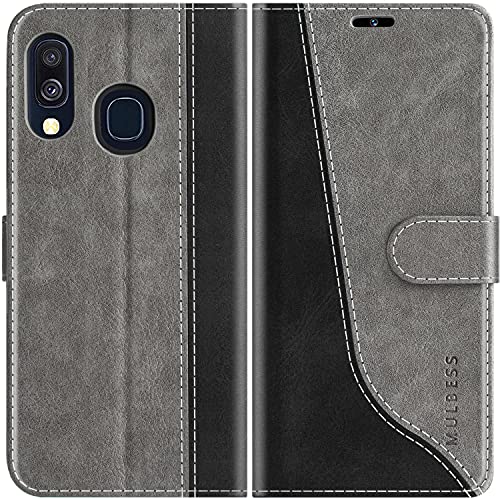 Mulbess für Samsung Galaxy A40 Hülle, Handyülle Leder mit Kartenfach, Klapphülle mit Magnetverschluss, Flip Case Etui Handytasche Schutzhülle, Stilvoll Grau Mulbess für Samsung Galaxy A40 Hülle, Handyülle Leder mit Kartenfach, Klapphülle mit Magnetverschluss, Flip Case Etui Handytasche Schutzhülle, Stilvoll Grau von Mulbess