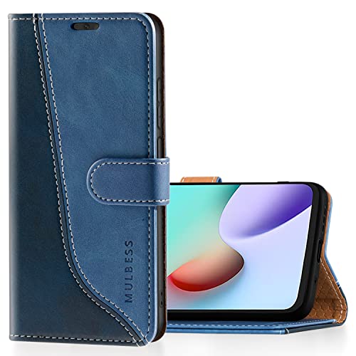 Mulbess Magnet Handyhülle für Xiaomi Redmi 10 5G Klapphülle, Hülle Tasche mit Magnetisch, Standfunktion, Kartenfächer Schutzhülle, Stilvoll Diamant Blau von Mulbess