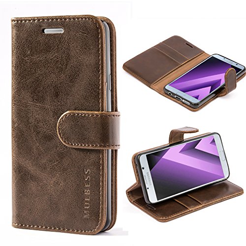 Mulbess Retro Handyhülle für Samsung Galaxy A3 2016 Hülle Leder, Handmade Magnetische Klapphülle mit TPU Stoßfeste, Kartensteckplatz, Vintage Kaffee Braun von Mulbess