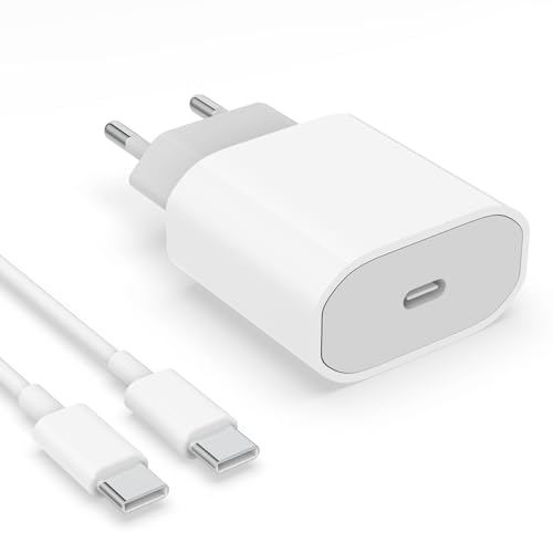 20W USB C Schnellladegerät mit 1M Schnellladekabel für iPhone 16/16 Pro/16 Max/15/15 Pro/15 Pro Max/15 Plus, iPad Pro/Air, USBC Netzteil Stecker Adapter Ladegerät Ladestecker Netzstecker von Muljexno