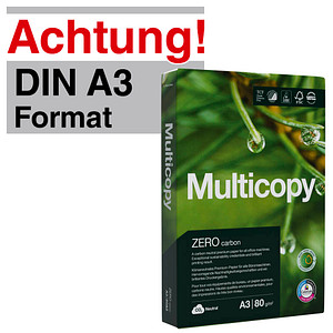 Multicopy Kopierpapier Zero CO2 neutral DIN A3 80 g/qm 500 Blatt von Multicopy