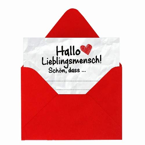 3 Stück Lieblingsmensch-Karten mit rotem Umschlag zum selber ausfüllen - der Liebesbeweis zu Weihnachten, Geburtstag oder Valentinstag von Multionline