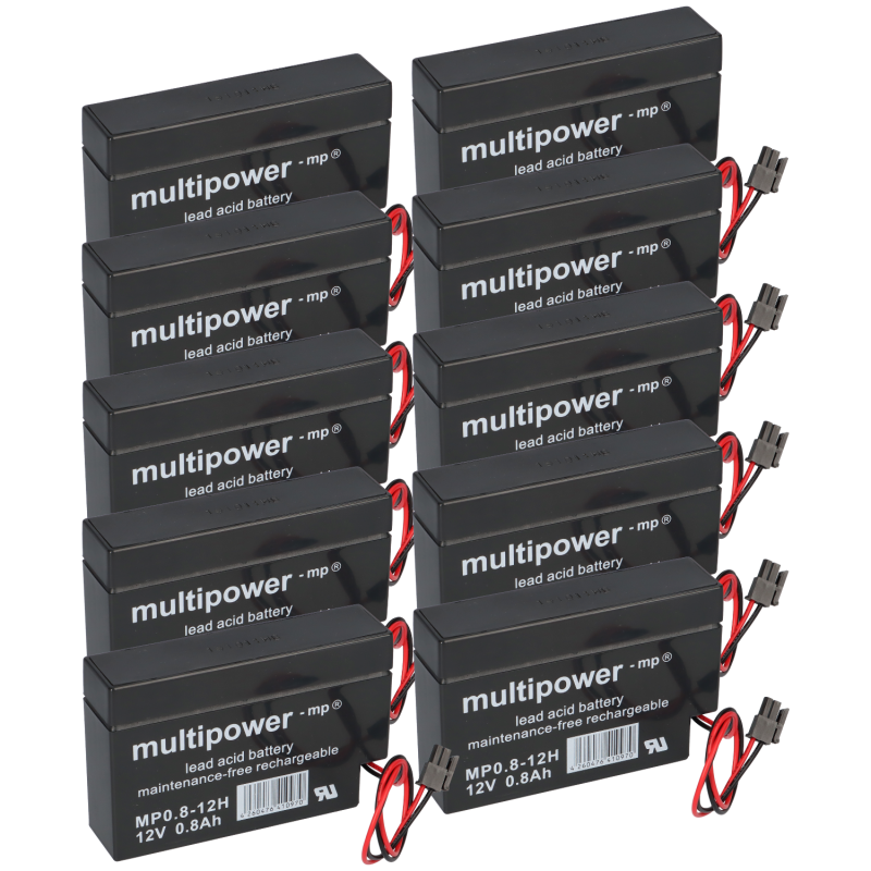 10x Multipower Blei-Akku MP0,8-12H Pb 12V 0,8Ah Heim und Haus Stecker Rollladen 10x Multipower Blei-Akku MP0,8-12H Pb 12V 0,8Ah Heim und Haus Stecker Rollladen von Multipower
