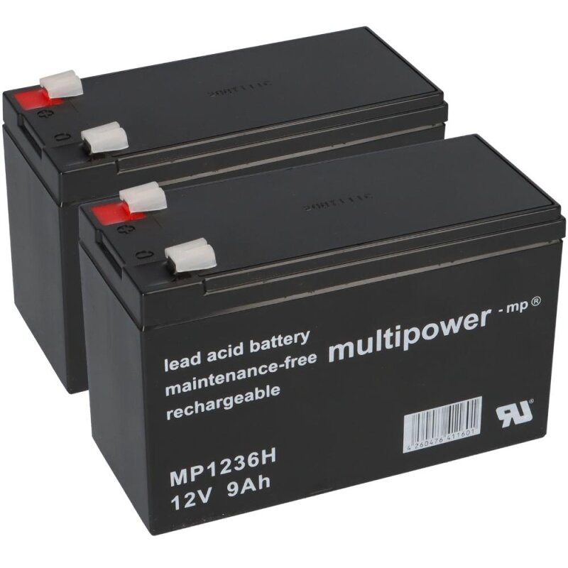 2x Multipower Blei-Akku MP1236H Pb 12V 9Ah Hochstrom, Faston 6,3 2x Multipower Blei-Akku MP1236H Pb 12V 9Ah Hochstrom, Faston 6,3 von Multipower