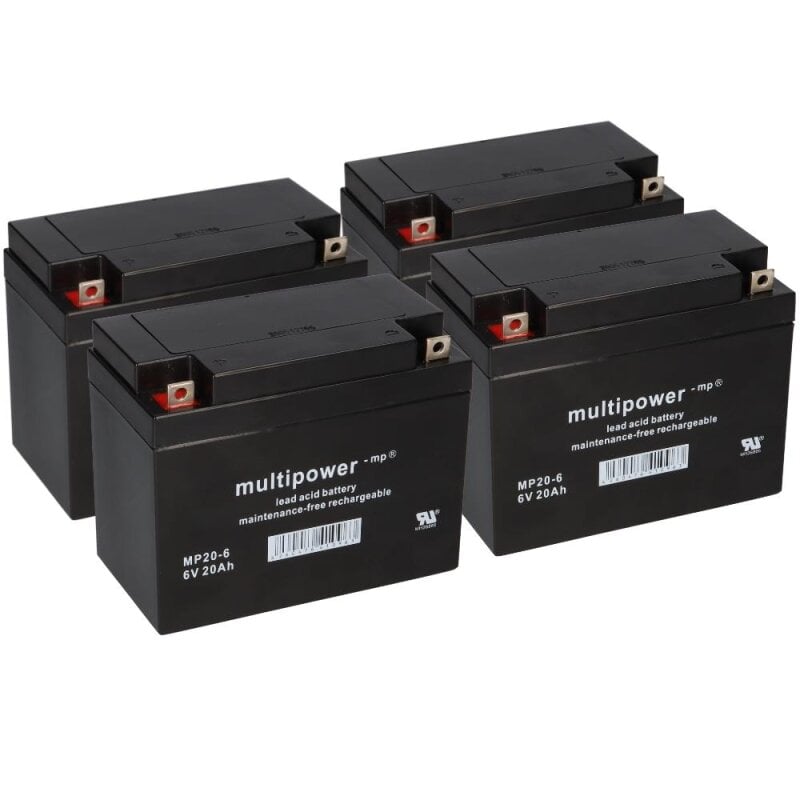 4x 6V 20Ah AGM Akku Gel Bleiakku 6V 20Ah Batterie Modellbau 4x 6V 20Ah AGM Akku Gel Bleiakku 6V 20Ah Batterie Modellbau von Multipower