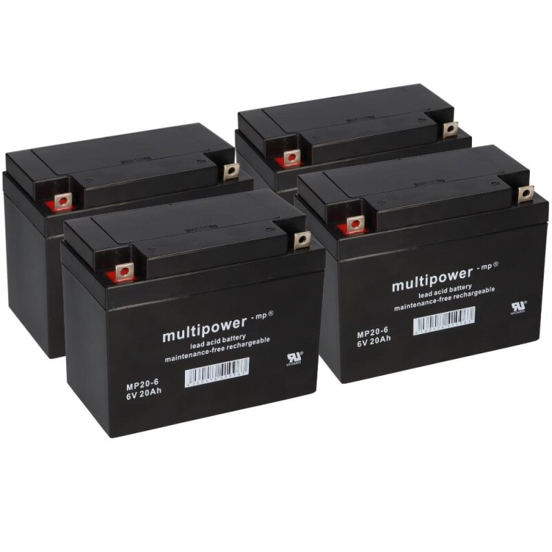 4x 6V 20Ah AGM Akku Gel Bleiakku 6V 20Ah Batterie Modellbau 4x 6V 20Ah AGM Akku Gel Bleiakku 6V 20Ah Batterie Modellbau von Multipower