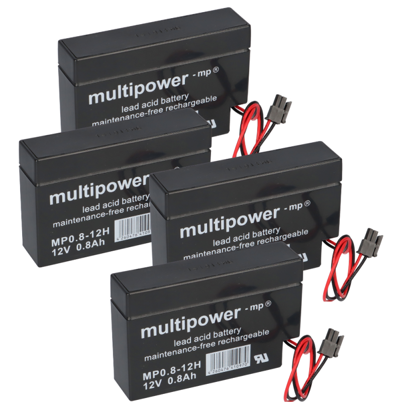 4x Multipower Blei-Akku MP0,8-12H Pb 12V 0,8Ah Heim und Haus Stecker Rollladen 4x Multipower Blei-Akku MP0,8-12H Pb 12V 0,8Ah Heim und Haus Stecker Rollladen von Multipower