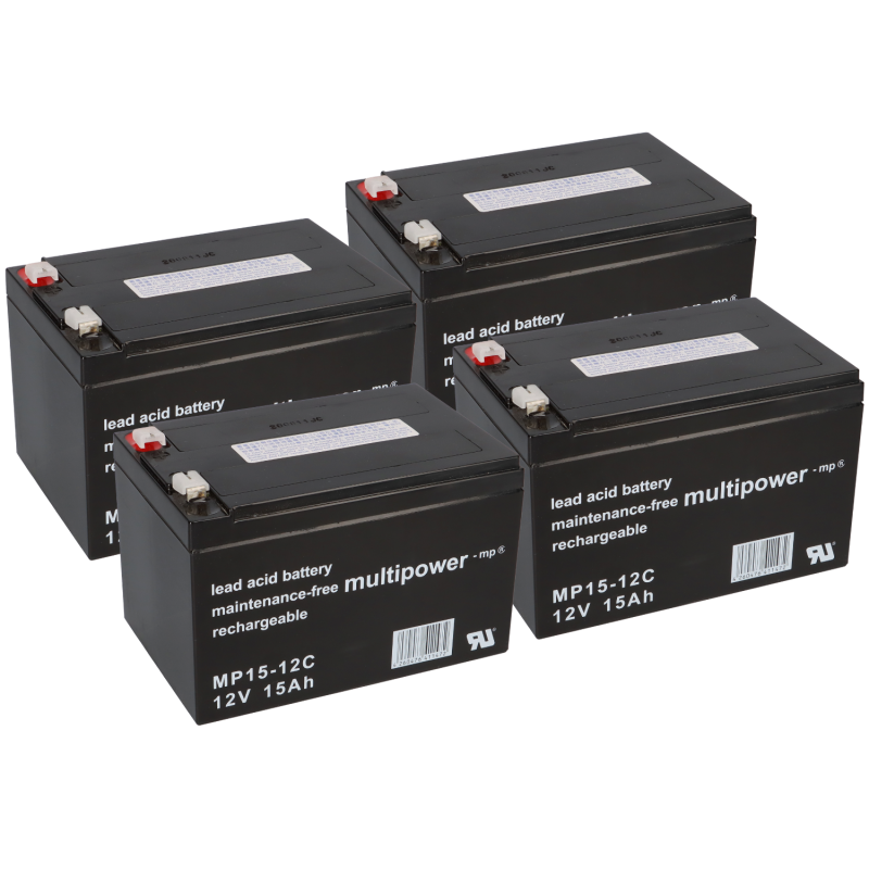 Akku kompatibel Elektro Scooter 4x 12V 15Ah AGM Blei Accu 12Ah 15Ah Akku kompatibel Elektro Scooter 4x 12V 15Ah AGM Blei Accu 12Ah 15Ah von Multipower