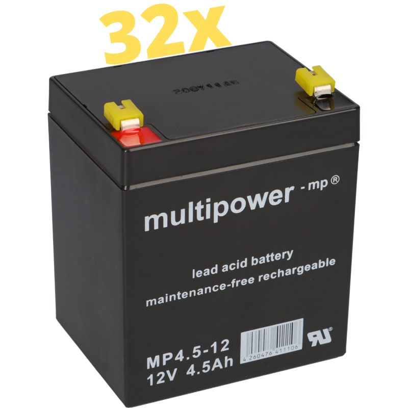 Akkusatz kompatibel für USV APC SMART-UPS RT 8000 SURTD8000XLI 2x RBC44 RBC 44 32x 12V 4,5Ah Akkusatz kompatibel für USV APC SMART-UPS RT 8000 SURTD8000XLI 2x RBC44 RBC 44 32x 12V 4,5Ah von Multipower