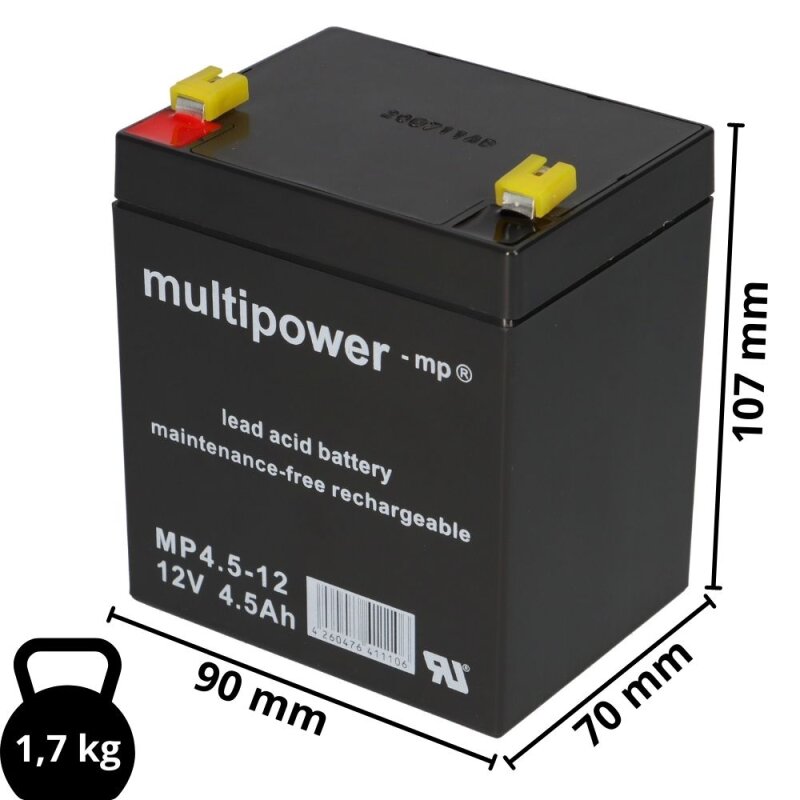 BLEI AKKUS AKKUSATZ kompatibel für APC RBC43 UPS USV RBC 43 8 x 12v 4,5Ah AGM MP von Multipower