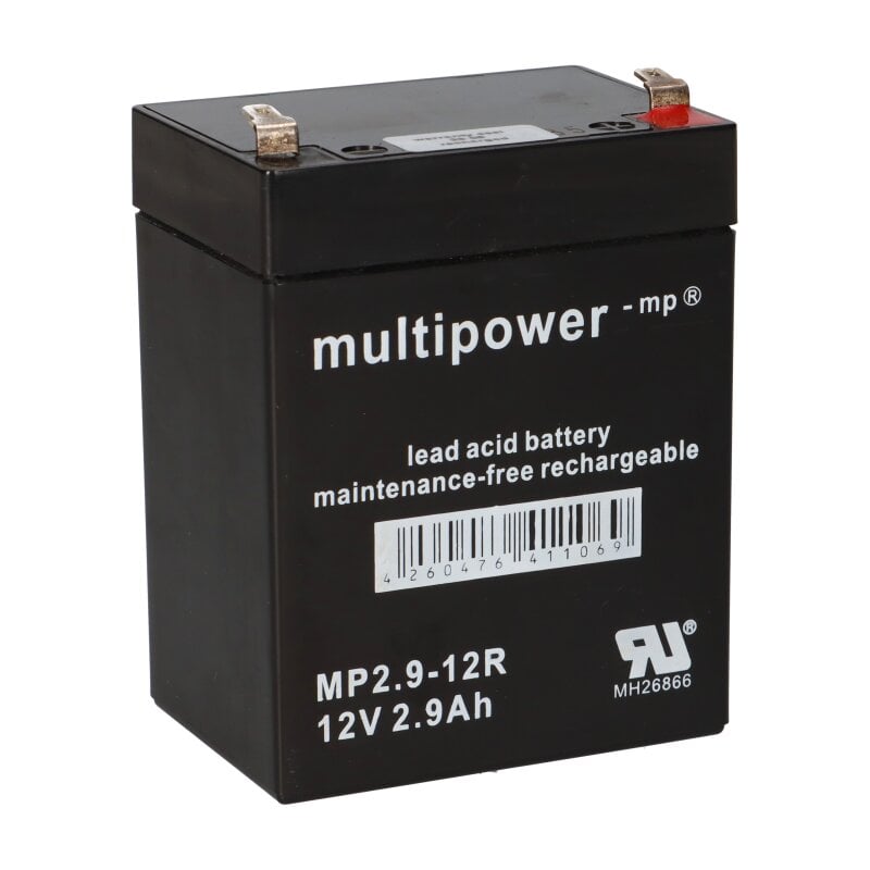 Multipower Blei-Akku 12V 2,9Ah MP2,9-12R Faston 4,8 von Multipower