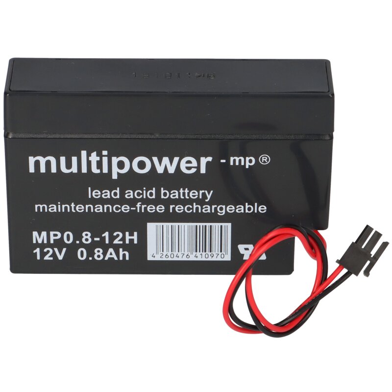 Multipower Blei-Akku MP0,8-12H Pb 12V 0,8Ah Heim und Haus Stecker von Multipower