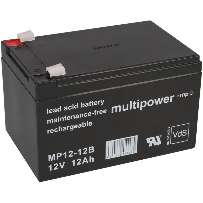 Multipower Blei-Akku MP12-12B Pb 12V 12Ah VdS G114091, Faston 6,3 Multipower Blei-Akku MP12-12B Pb 12V 12Ah VdS G114091, Faston 6,3 von Multipower