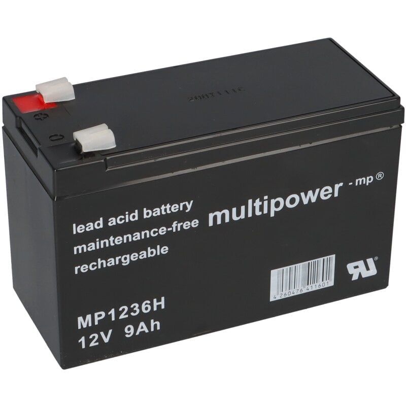 Multipower Blei-Akku MP1236H Pb 12V 9Ah Hochstrom, Faston 6,3 Multipower Blei-Akku MP1236H Pb 12V 9Ah Hochstrom, Faston 6,3 von Multipower