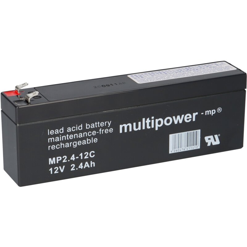 Multipower Blei-Akku MP2,4-12C 12V / 2,4Ah Zyklenfest von Multipower