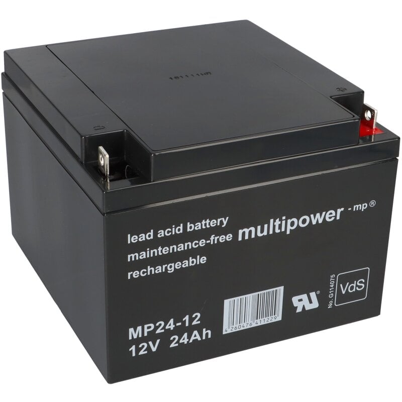 Multipower Blei-Akku MP24-12 Pb 12V / 24Ah VdS, M5 Multipower Blei-Akku MP24-12 Pb 12V / 24Ah VdS, M5 von Multipower