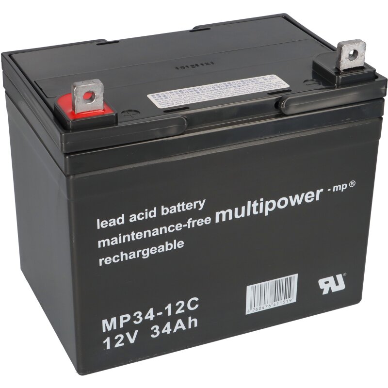 Multipower Blei-Akku MP34-12C Pb 12V / 34Ah Zyklenfest von Multipower