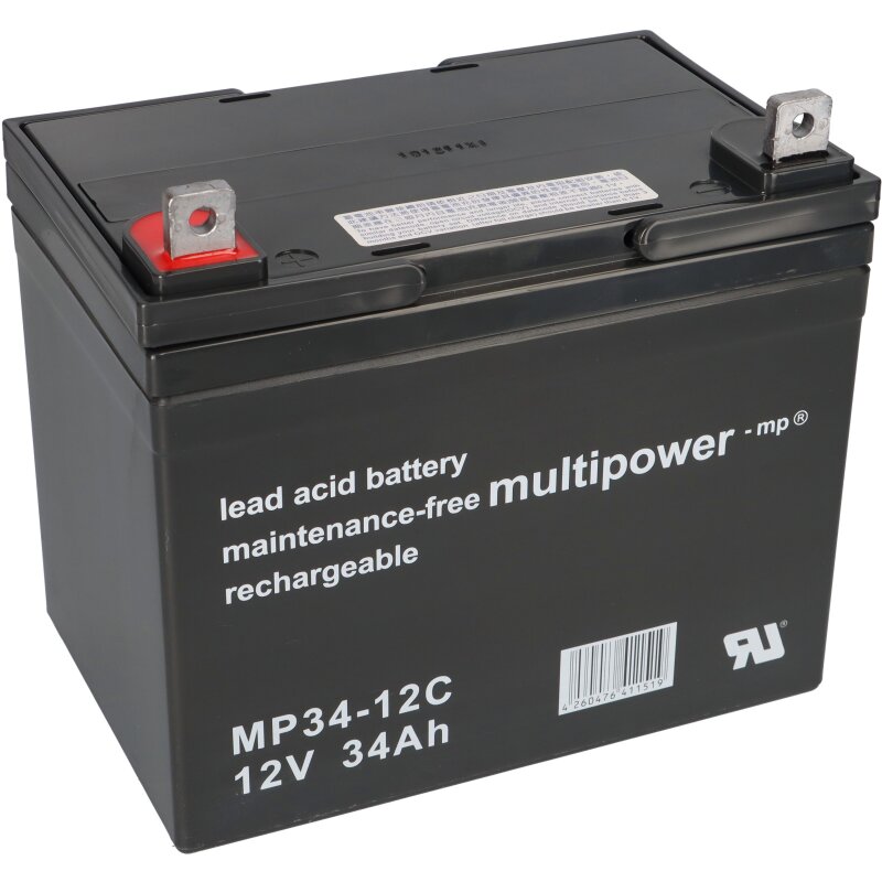 Multipower Blei-Akku MP34-12C Pb 12V / 34Ah Zyklenfest Multipower Blei-Akku MP34-12C Pb 12V / 34Ah Zyklenfest von Multipower