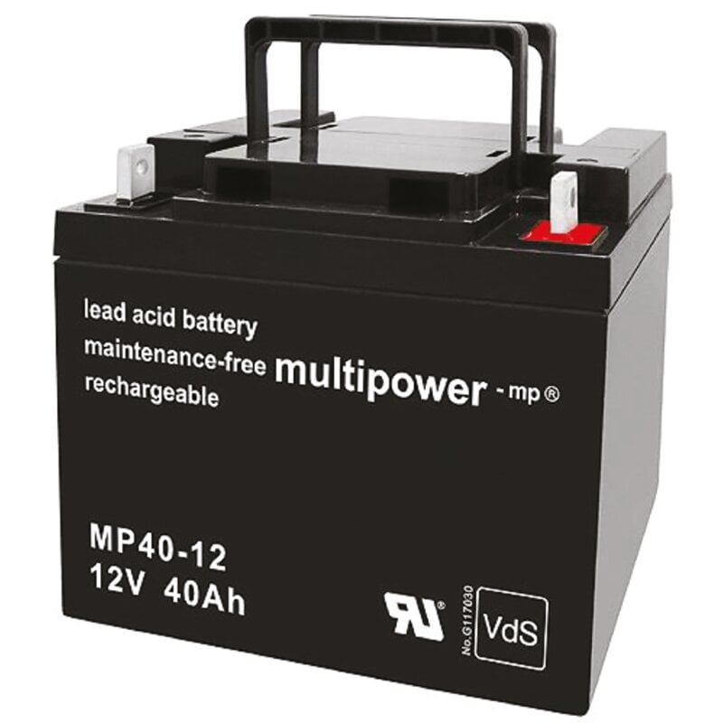 Multipower Blei-Akku MP40-12 Pb 12V 40Ah M6 Schraubanschluss von Multipower