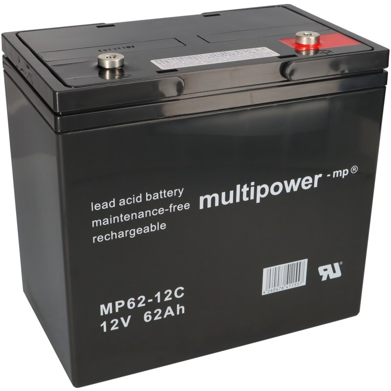 Multipower Blei-Akku MP62-12C Pb 12V / 62Ah Zyklenfest Multipower Blei-Akku MP62-12C Pb 12V / 62Ah Zyklenfest von Multipower