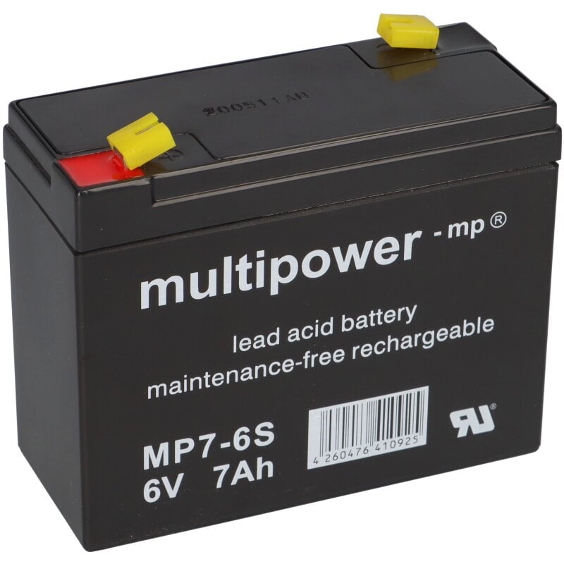 Multipower Blei-Akku MP7-6S Pb 6V 7Ah Multipower Blei-Akku MP7-6S Pb 6V 7Ah von Multipower
