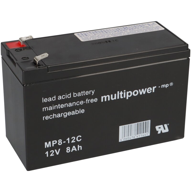 Multipower Blei-Akku MPC8-12 Pb 12V / 8Ah Zyklenfest, Faston 6,3 Multipower Blei-Akku MPC8-12 Pb 12V / 8Ah Zyklenfest, Faston 6,3 von Multipower