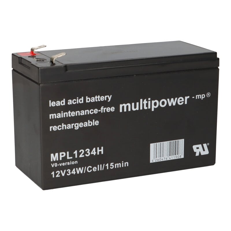 Multipower Blei-Akku MPL1234H-V0 12V / 8,5Ah- Flame retardant Hochstrom - Longlife 10 Jahre Multipower Blei-Akku MPL1234H-V0 12V / 8,5Ah- Flame retardant Hochstrom - Longlife 10 Jahre von Multipower