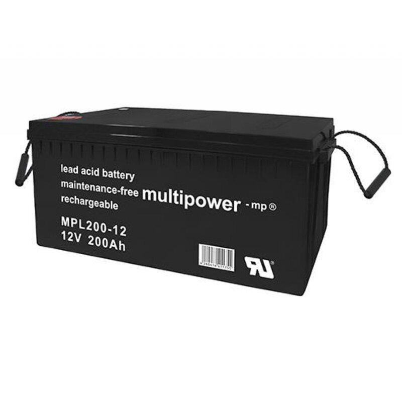 Multipower Blei-Akku MPL200-12 Pb Batterie 12V / 200Ah von Multipower