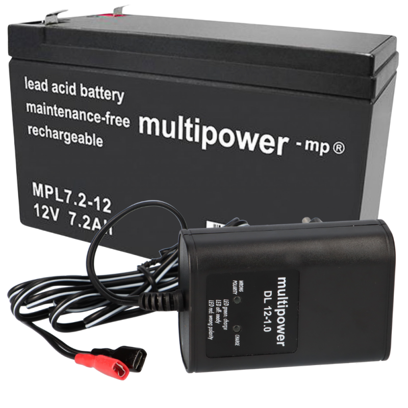 Multipower Blei-Akku MPL7,2-12 12V 7,2Ah + Ladegerät Multipower Blei-Akku MPL7,2-12 12V 7,2Ah + Ladegerät von Multipower