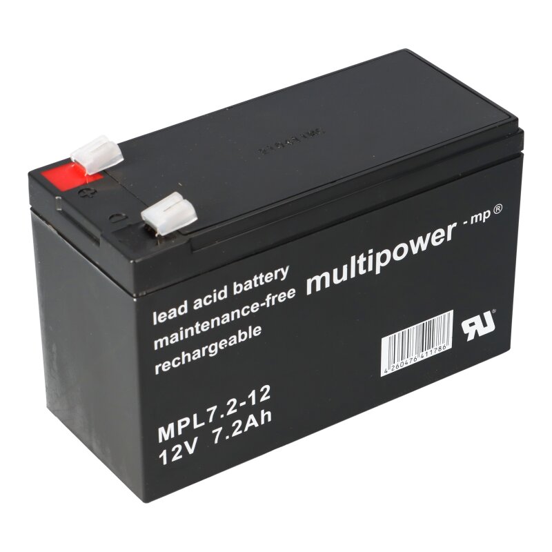 Multipower Blei-Akku MPL7,2-12 12V 7,2Ah Pb longlife 6,3mm Anschluss von Multipower