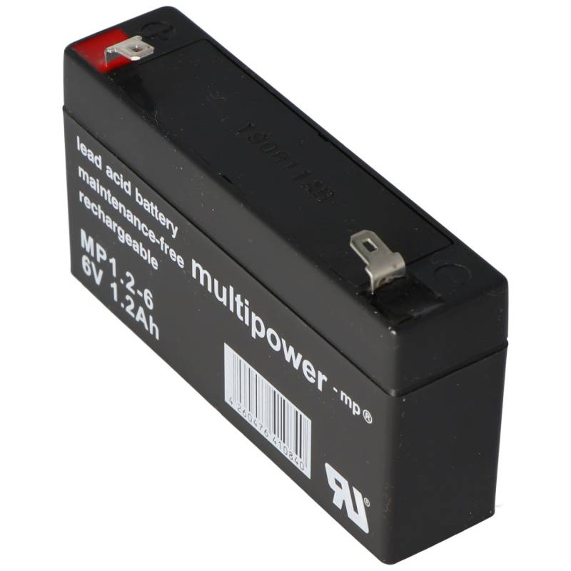 Multipower MP1.2-6 Akku PB Blei, 6 Volt 1200mAh, Anschluss 4,8 von Multipower