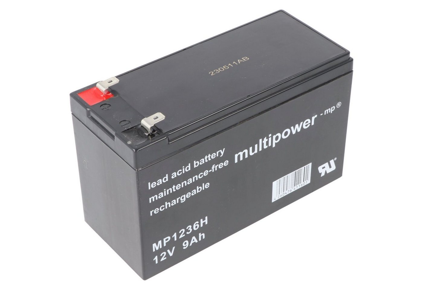 Multipower MP1236H Multipower Blei Akku 12 Volt 9000mAh mit zwei Faston Kontakte Akku 9000 mAh (12,0 V) von Multipower