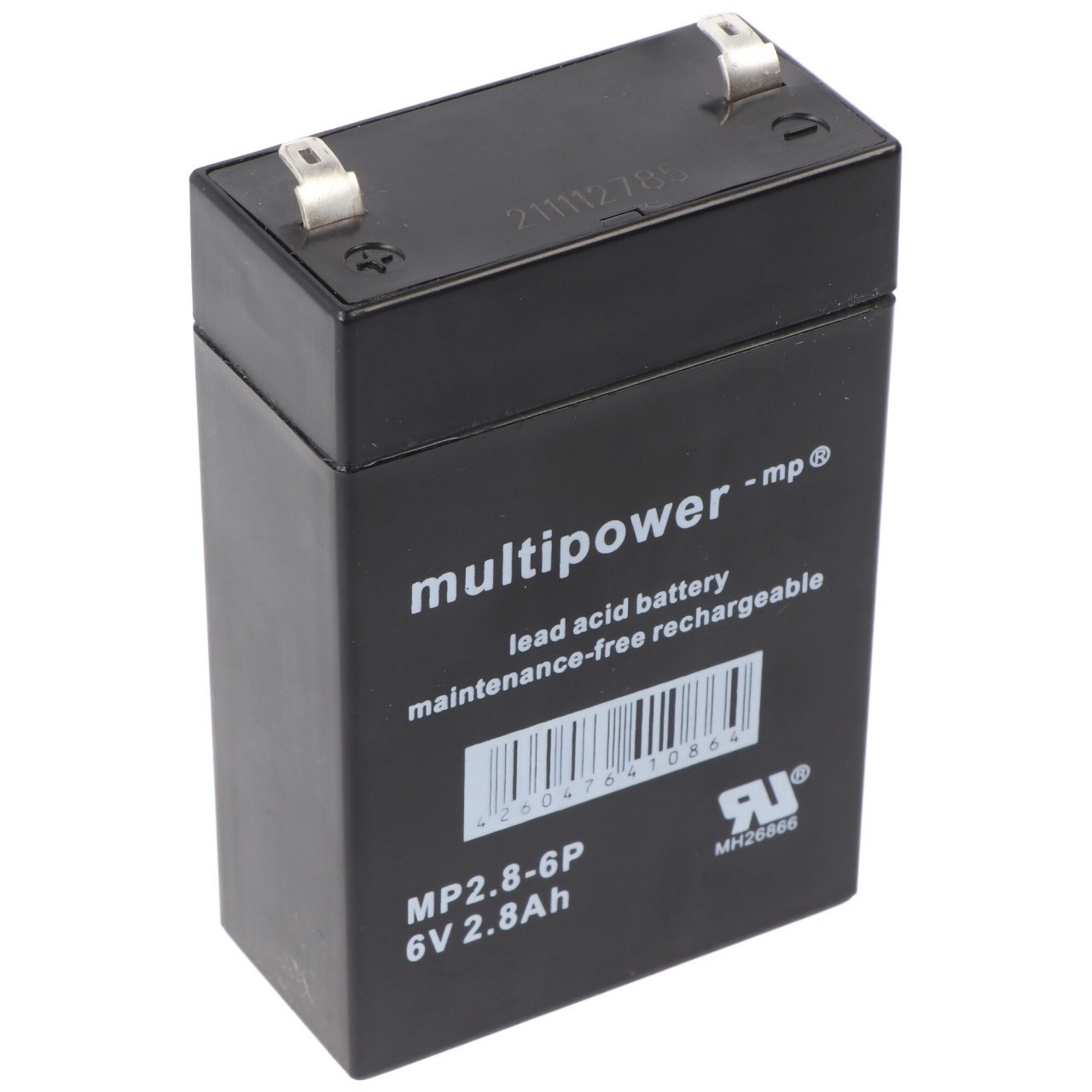 Multipower MP2.8-6 Akku PB Blei, 6V 2800mAh, Anschluss 4,8mm, MP2.8-6P Multipower MP2.8-6 Akku PB Blei, 6V 2800mAh, Anschluss 4,8mm, MP2.8-6P von Multipower