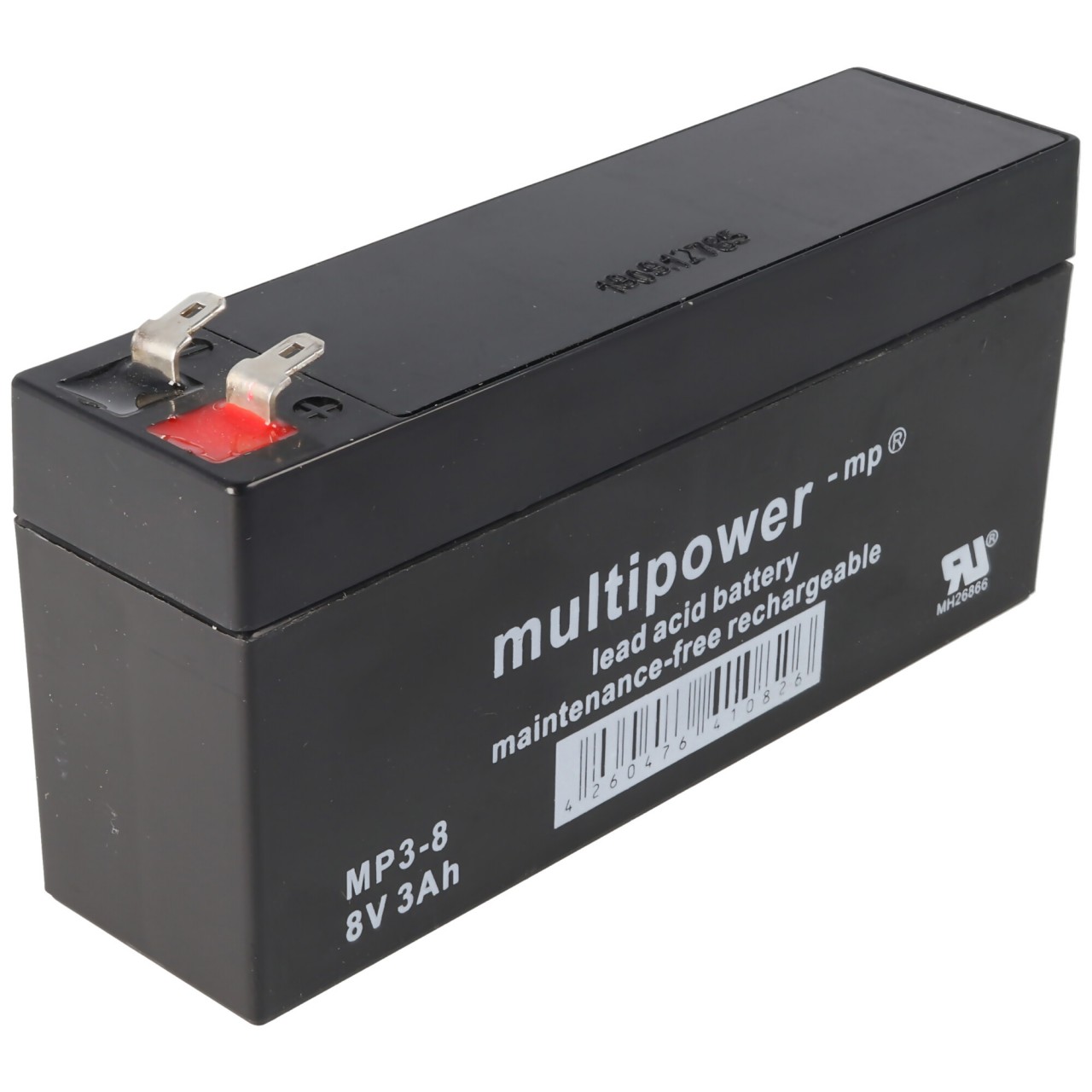 Multipower MP3-8 Blei-Akku 8 Volt 3000mAh mit 2 Faston 4,8mm Steckkontakten Multipower MP3-8 Blei-Akku 8 Volt 3000mAh mit 2 Faston 4,8mm Steckkontakten von Multipower