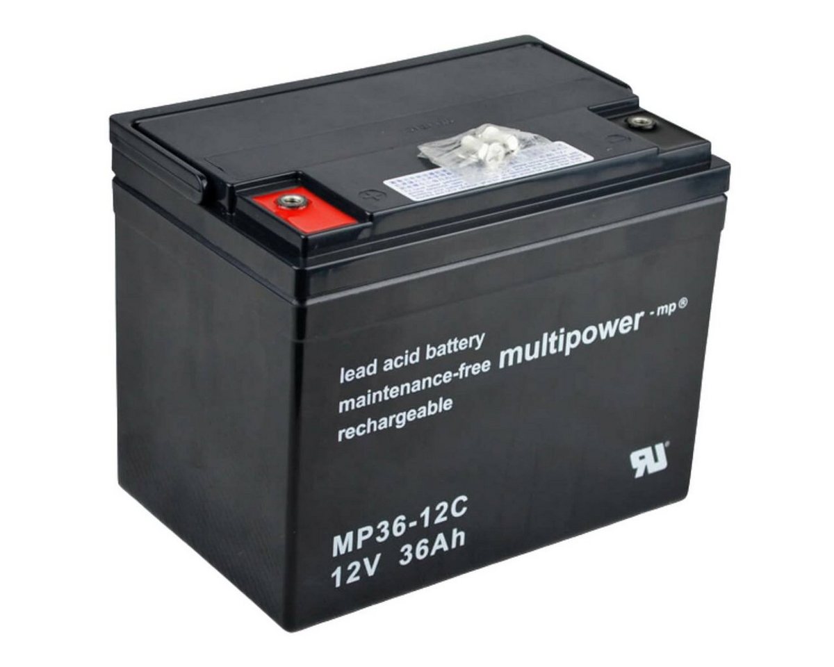 Multipower MP36-12C AGM Batterie 12V 36Ah für Rollstuhl, Elektromobil und Scooter Batterie, (12 V V) von Multipower