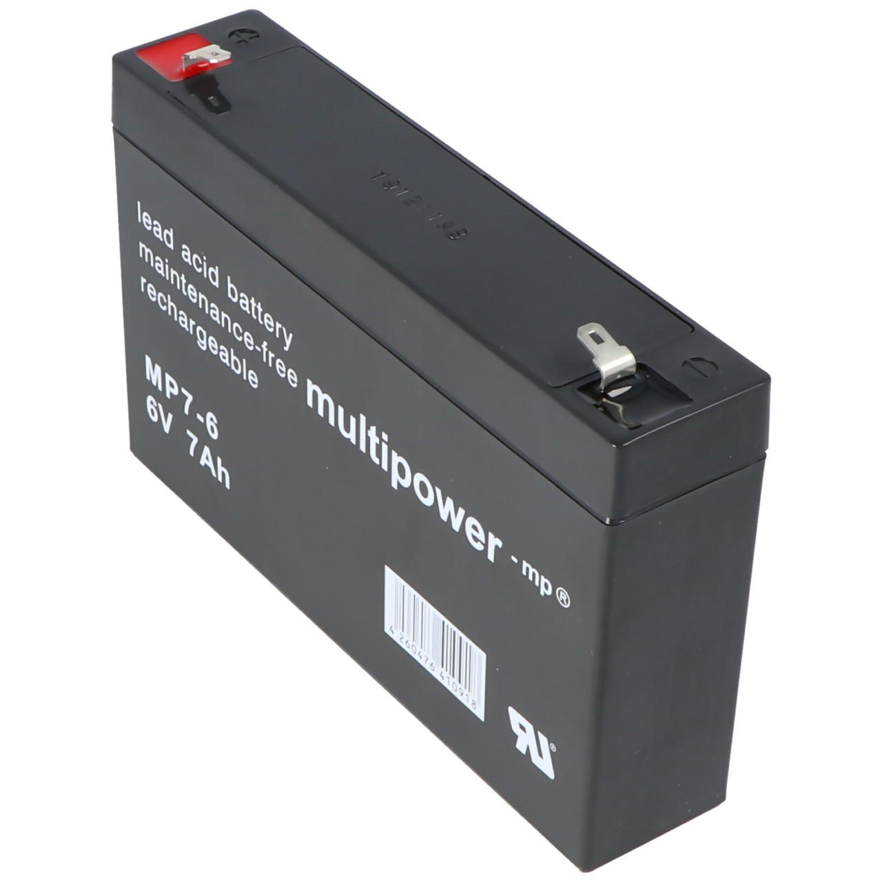 Multipower MP7-6 Blei Akku 6 Volt, 7000mAh mit Faston 4,8mm, 151x34x94mm von Multipower