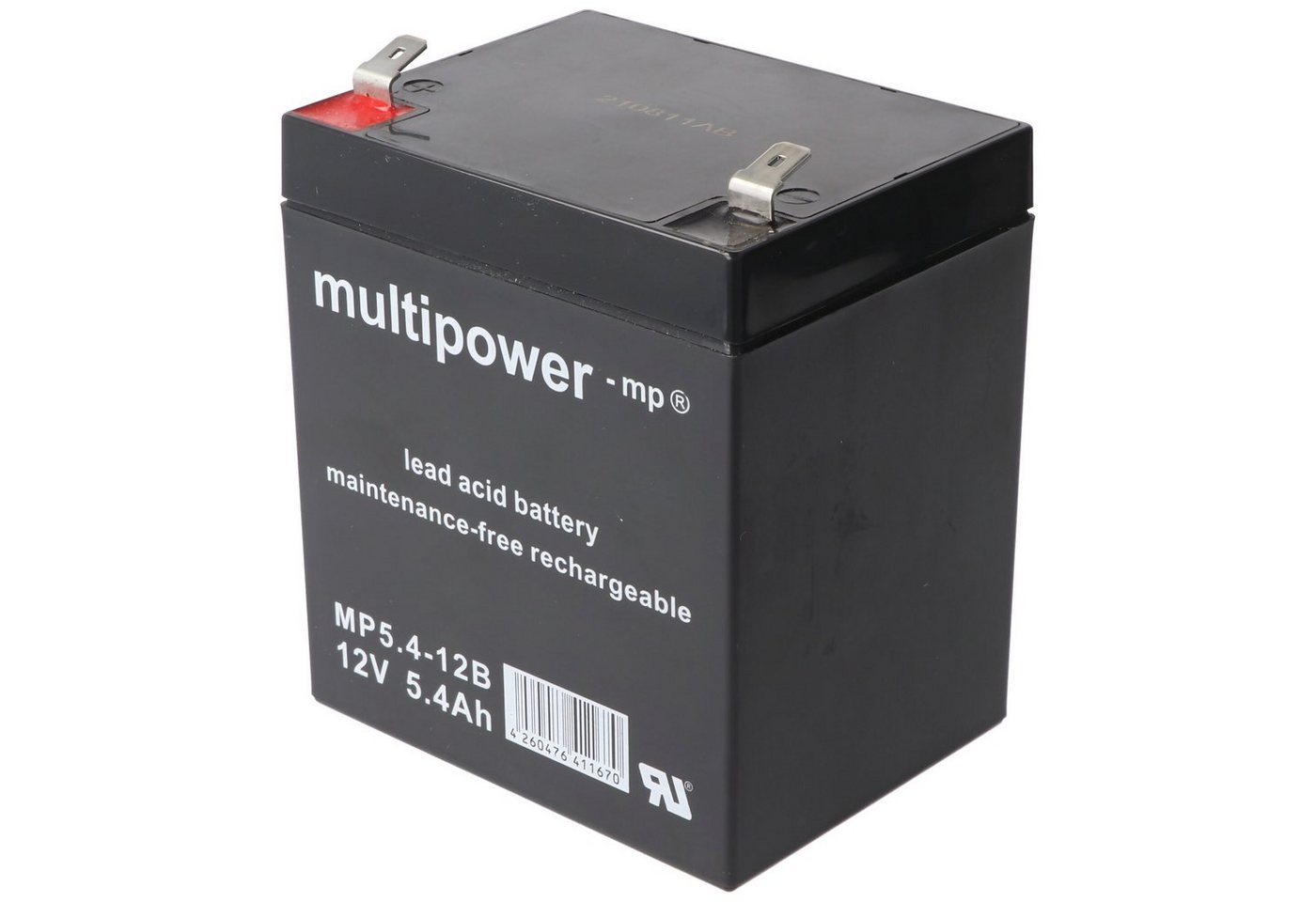 Multipower Multipower MP5.4-12B 12V 5,4Ah 6,3mm Faston Bleiakku AGM Blei Gel Akk Akku von Multipower