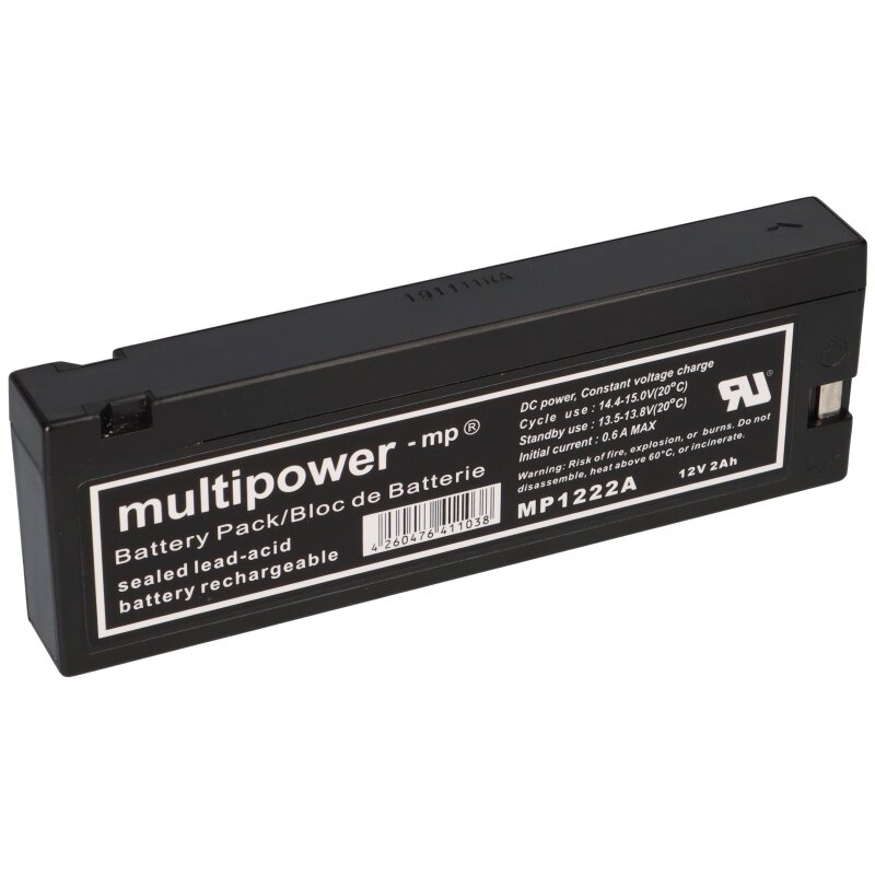 PB Akku Multipower MP1222A für Dräger Infinity - 12V 2Ah von Multipower