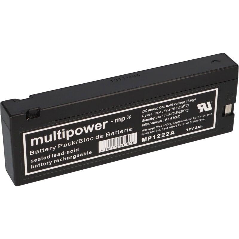 PB Akku Multipower MP1222A für Mindray MEC 1200/ VS800 - 12V 2Ah PB Akku Multipower MP1222A für Mindray MEC 1200/ VS800 - 12V 2Ah von Multipower