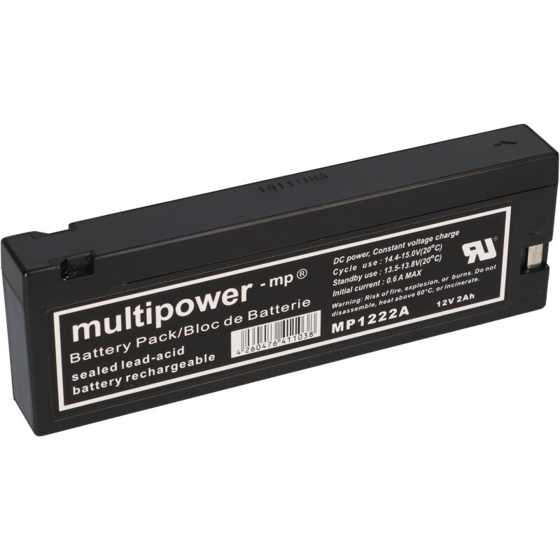 PB Akku Multipower MP1222A für Mindray MEC 1200/ VS800 - 12V 2Ah PB Akku Multipower MP1222A für Mindray MEC 1200/ VS800 - 12V 2Ah von Multipower