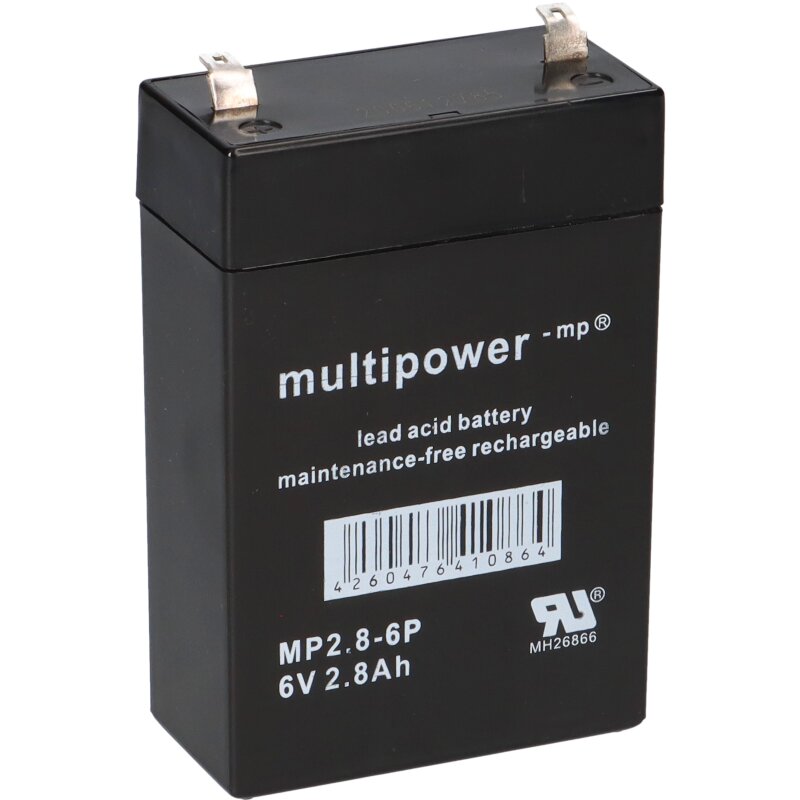 PB Akku Multipower MP2,8-6P für Pulsoximeter - 6V 2,8Ah von Multipower
