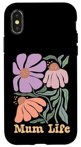 Supercute Love Her Retro Floral Groovy Boho Mum Life Hülle für iPhone X/XS von Mum Life Fun