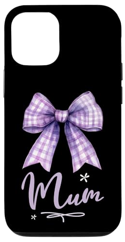 Supersüße lila Kokette Gingham-Schleife für die beste Mama Hülle für iPhone 12/12 Pro Supersüße lila Kokette Gingham-Schleife für die beste Mama Hülle für iPhone 12/12 Pro von Mum Life Fun