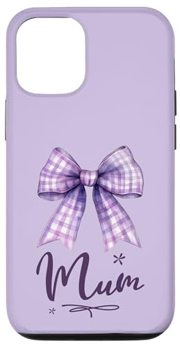 Supersüße lila Kokette Gingham-Schleife für die beste Mama Hülle für iPhone 12/12 Pro Supersüße lila Kokette Gingham-Schleife für die beste Mama Hülle für iPhone 12/12 Pro von Mum Life Fun