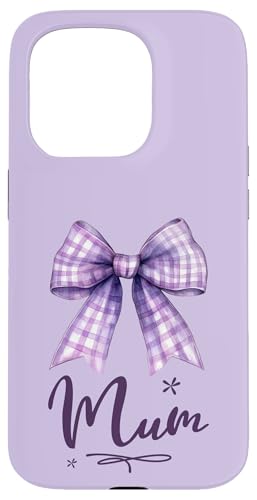 Supersüße lila Kokette Gingham-Schleife für die beste Mama Hülle für iPhone 15 Pro Supersüße lila Kokette Gingham-Schleife für die beste Mama Hülle für iPhone 15 Pro von Mum Life Fun