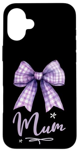 Supersüße lila Kokette Gingham-Schleife für die beste Mama Hülle für iPhone 16 Plus Supersüße lila Kokette Gingham-Schleife für die beste Mama Hülle für iPhone 16 Plus von Mum Life Fun