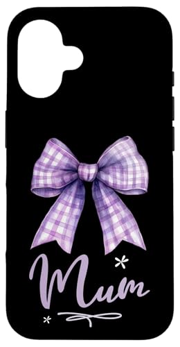 Supersüße lila Kokette Gingham-Schleife für die beste Mama Hülle für iPhone 16 Supersüße lila Kokette Gingham-Schleife für die beste Mama Hülle für iPhone 16 von Mum Life Fun