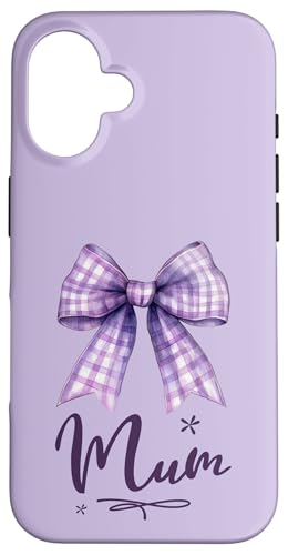 Supersüße lila Kokette Gingham-Schleife für die beste Mama Hülle für iPhone 16 Supersüße lila Kokette Gingham-Schleife für die beste Mama Hülle für iPhone 16 von Mum Life Fun