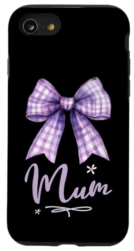 Supersüße lila Kokette Gingham-Schleife für die beste Mama Hülle für iPhone SE (2020) / 7 / 8 von Mum Life Fun